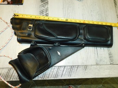 NEET BLACK Leather Archery quiver with 4 Pockets AND 4 Arrow TUBES