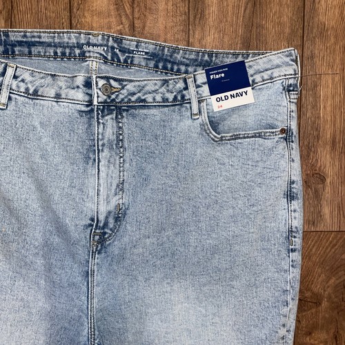 OLD NAVY Womens Size 24 Higher High-Rise Flare Classic Acid Wash Blue Jeans NWT - Picture 3 of 7