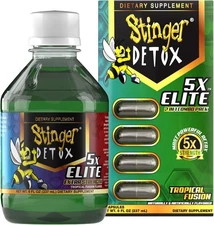 Stinger Detox 5X Elite Extra Strength  Combo Pack Tropical Fusion Flavor 8 Oz