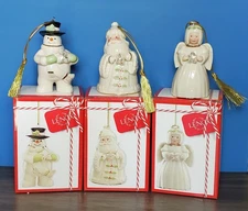 Beautiful Lot of 3 LENOX Porcelain Holiday Ornaments HOLIDAY CHEER Collection