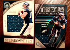 2016 Crown Royale #16 Carson Wentz Rookie Silhouettes Jumbo Jersey Pink /250 RC