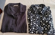 2 bundle blouses woman George Redherring 14 16 UK black Polkadots