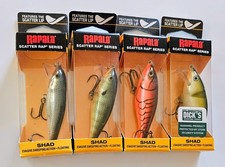 (Set of 4) Rapala Scatter Rap Shad SCRS-07 Crankbaits 1/4 oz 2-3/4" 4 Colors New