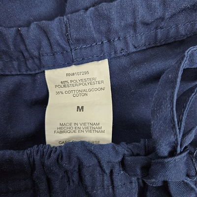 じゅん Dickies Womens Scrub Pants Dark Blue SZ M Tie Waist Nurse Aide