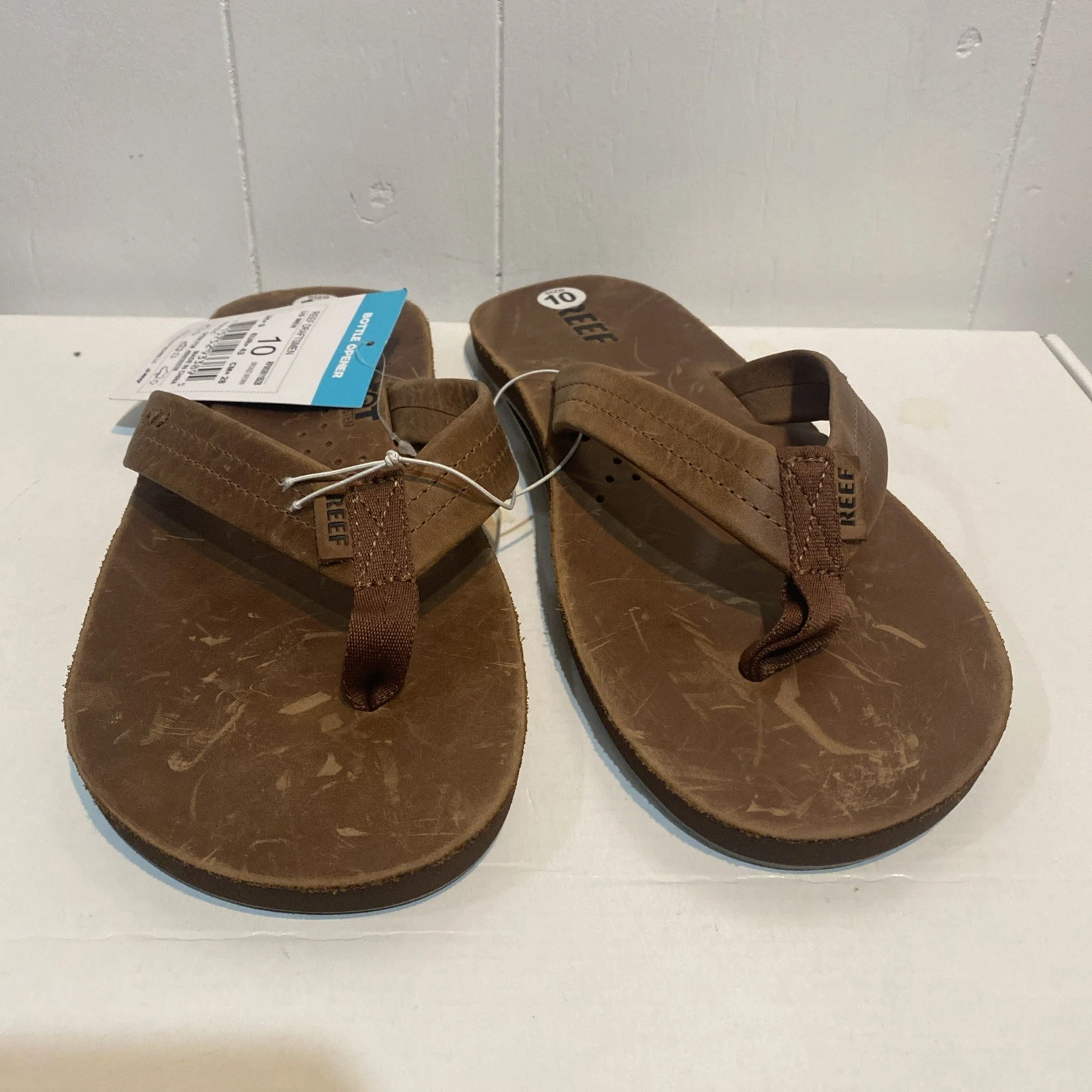 Reef Draftsmen Men's Flip Flops Bronze Brown NEW Size 10