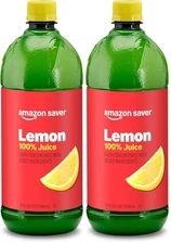 (2 Pack) Amazon Saver 100% Lemon Juice, Vegan, Sugar Free, 0 Calories, 32 fl oz
