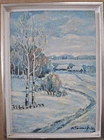 Oil canvas  fixed to wood Painting Landscape signed N. Timkov.Н. Тимков 82