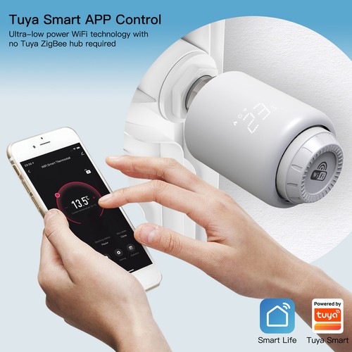WiFi Smart Thermostatic Valve APP Wireless Timing IP20 White - Picture 2 of 10