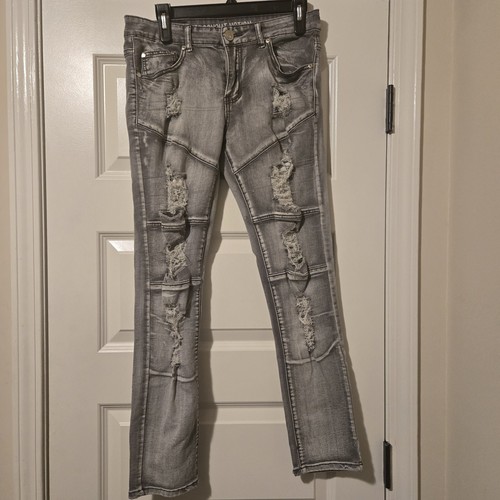 Gray Distressed Jeans, Boys Size 16 - Picture 2 of 13