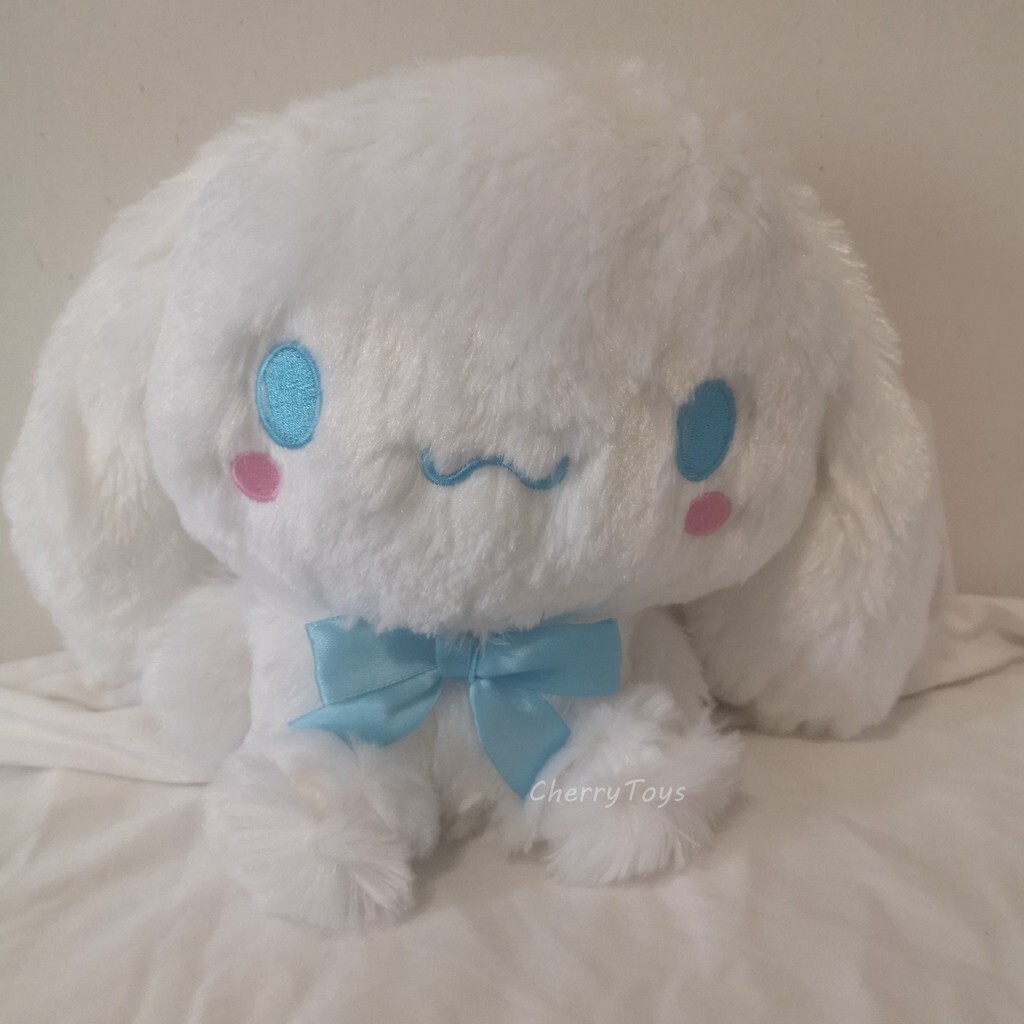 Juguetes de peluche Cinnamoroll con arco azul esponjoso de 20 cm peluche muñeca suave mejor regalo
