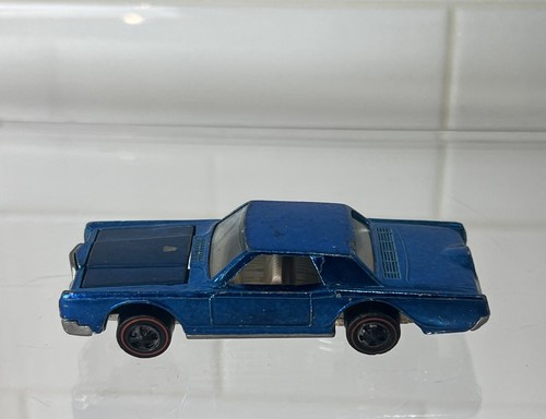 Vintage Hot Wheels Redline 1969 Custom Continental Mark III Lincoln Blue Car Toy - Picture 4 of 10