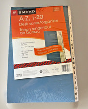 SMEAD A-Z,  1-20 Desk Sorter/Organizer Blue #89237 Dividers Legal Size Lettered