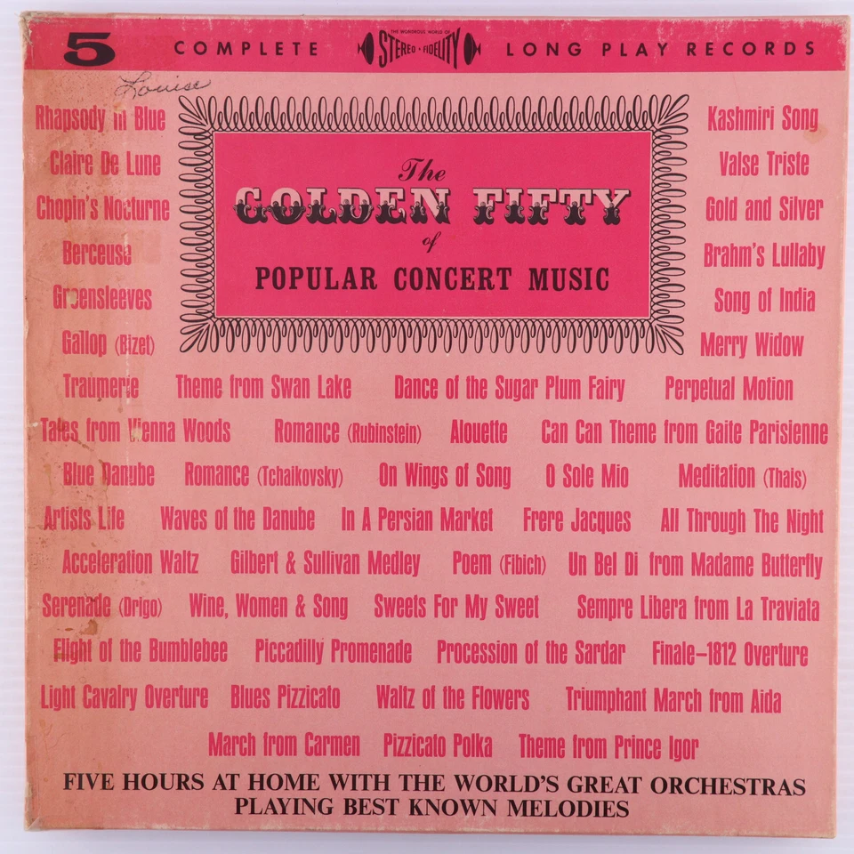 The Golden Fifty Of Popular Concert Music - Stereo Fidelity 5xLP SF-G-50 Box Set - Image 2 of 4
