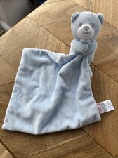 MATALAN BLUE TEDDY BEAR COMFORTER BLANKIE SOFT TOY SOOTHER DOUDOU bnwot