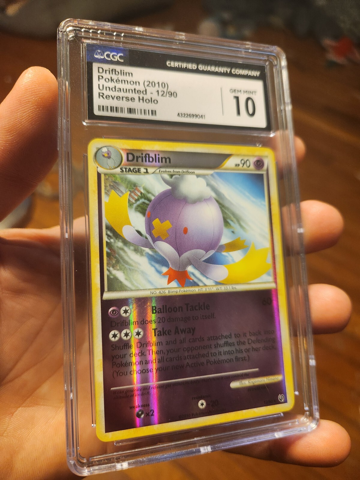 (TOP POP 2) CGC 10 GEM MINT Pokemon Drifblim 12/90 HS Undaunted Reverse Holo