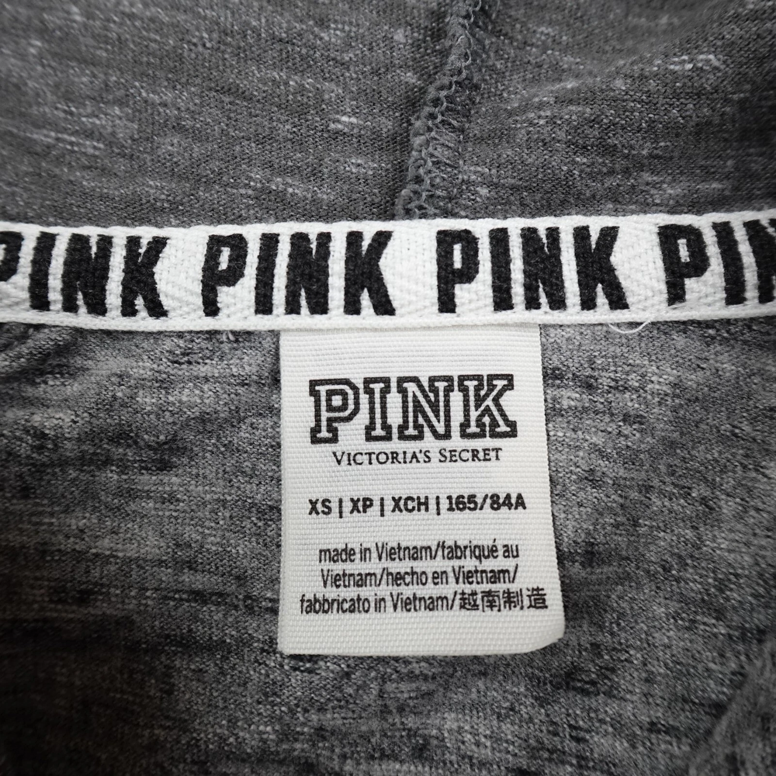 UNDERCOVER Felpa ROSA donna extra piccola grigia cane Victoria Secret felpa zip cappuccio