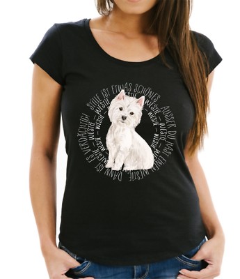 WOMEN T-Shirt CIRCLE WESTIE Watercolor by Siviwonder
