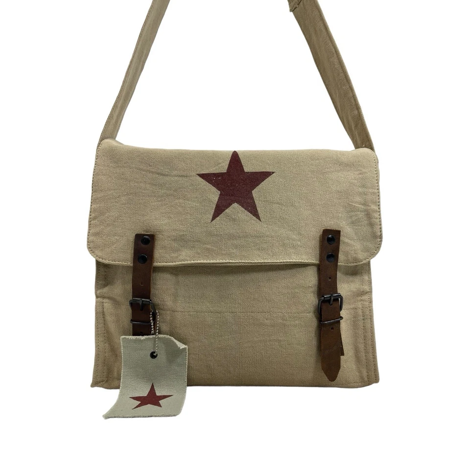 ROTHCO Grande Pesado Lona Bolso Mensajero Laptop Viaje Negocios Bandolera Estrella Nuevo de Lote Antiguo Foto 3 de 4