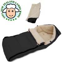 Woolibaloo Lambswool/sheepskin Baby Footmuff In Black Fits Bugaboo Cameleon 1/2 Woolibaloo Lambswool/sheepskin Baby Footmuff In Black Fits Bugaboo Cameleon 1/2