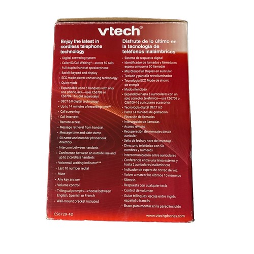 VTech CS6729-4D 4-Handset DECT 6.0 Cordless Phone with Answering System NEW NIB - Picture 2 of 8