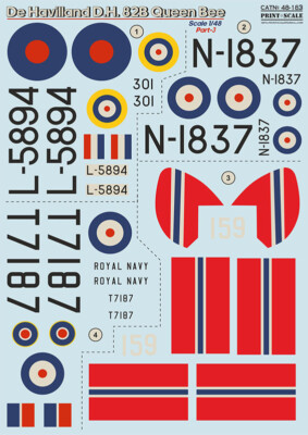 Wet Decals De Havilland D.H.82b Queen Bee Part 3 scale 1/48 Print Scale 48-183