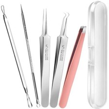 Blackhead Remover and Pimple Popper Tool Kit, 2 Blackhead Extractor, 1