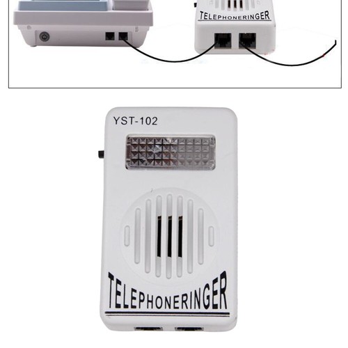 Extra-Loud Ringer Sound Telephone Phone Amplifier Strobe Light Flasher Bell - Photo 2 sur 7