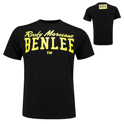 Benlee Rocky Marciano Black with Yellow Logo Promo T-Shirt Boxing Regular-Fit