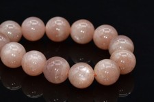 9MM Genuine Natural Peach Moonstone Grade A Round Gemstone Loose Beads 7"