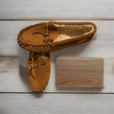Alpine Swiss Brown Womens Genuine Suede Shearling Slip On Moccasin ...