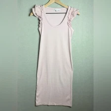 The Nines By Hatch Maternity Bodycon Ribbed Fitted Shift Dress Pink Women’s XS