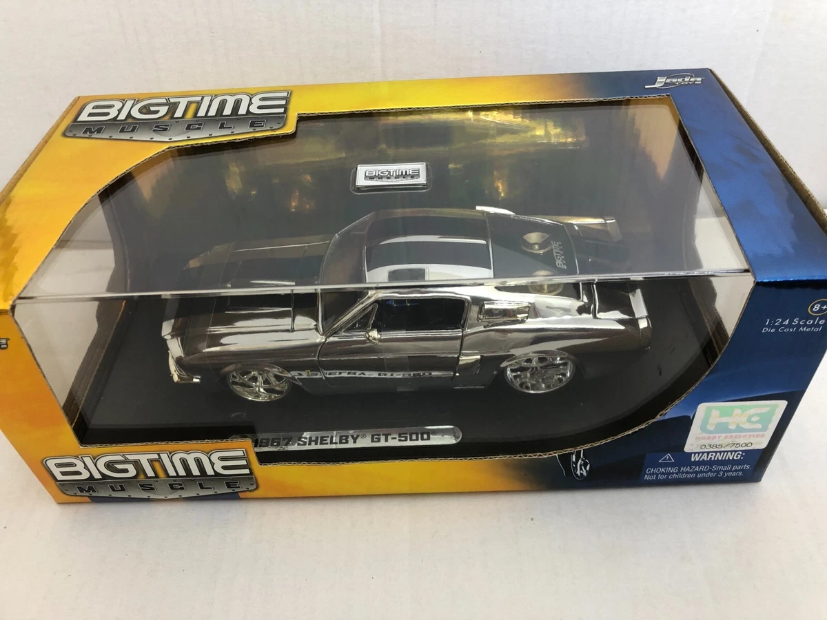 JADA 1967 SHELBY GT500 1:24 CHROME LIMITED 0385 / 7500 IN HARD ACRYLIC BOX #19