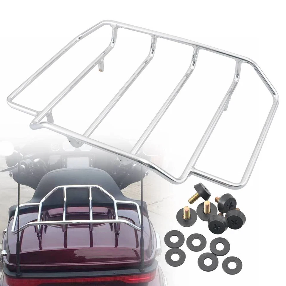 For Harley Touring Road Glide #Steel Top Rack Chrome Tour Pak Pack Luggage Trunk — 第 2/4 张图片