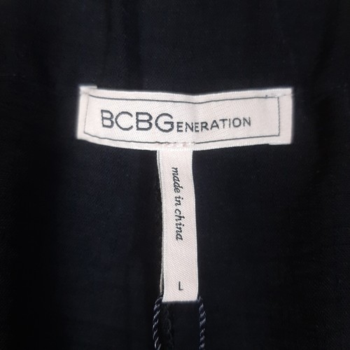 BCBGeneration Shorts Women's Large Black Elastic Tie Waist Lightweight Sheer NWT - Picture 8 of 11
