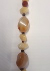 Agate stone, yellow Jade & Garnet 24"Necklce & Earrings w/Jade toggle clasp #160 — photo 5