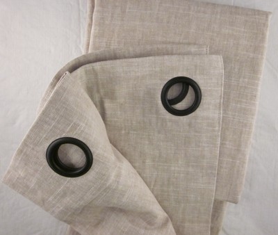 emery linen grommet blackout curtain