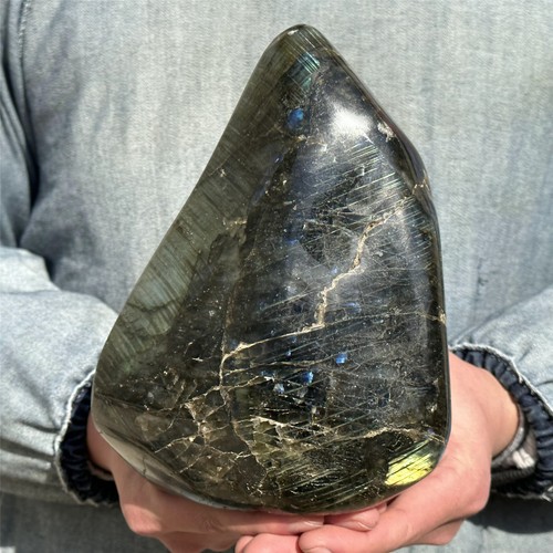 Pietra cristallo quarzo labradorite naturale 5,47 libbre esemplare minerale guarigione.XL2301 - Foto 7 di 13