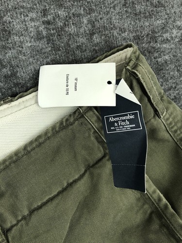 Abercrombie Fitch Cargo Shorts Men 38 Green Distressed Grunge Paratrooper NWT - Picture 5 of 15