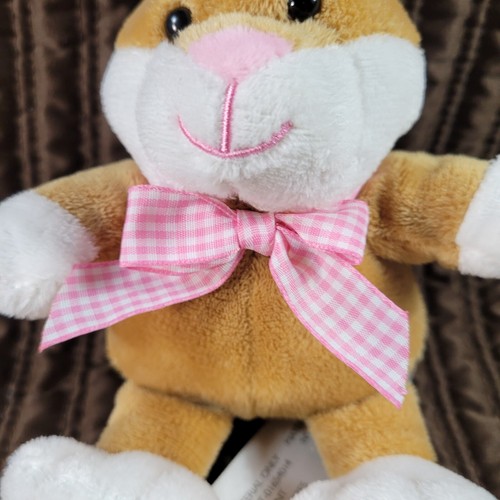 Animal Adventure Bunny Plush Brown White Pink Gingham Bow 2018 Mini 5" Easter - Picture 9 of 9