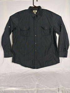 American-Rig-Cie-Men-039-s-Long-Sleeve-Pearl-Snap-Button-Front-Gray-Shirt-Size-2-XL