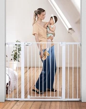  36" Extra Tall Baby Gate for Stairs Doorways, Fits 36"Tall 48.8"Wide Black
