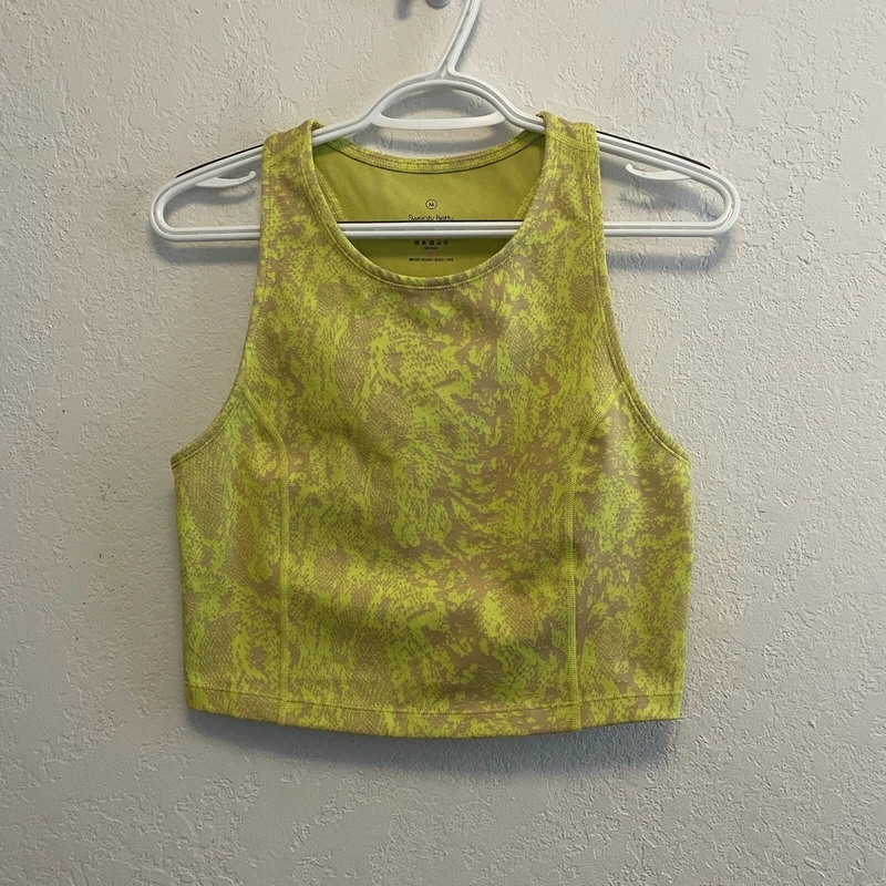 sweaty-betty flatter me workout cropped snake jacquard tank-top