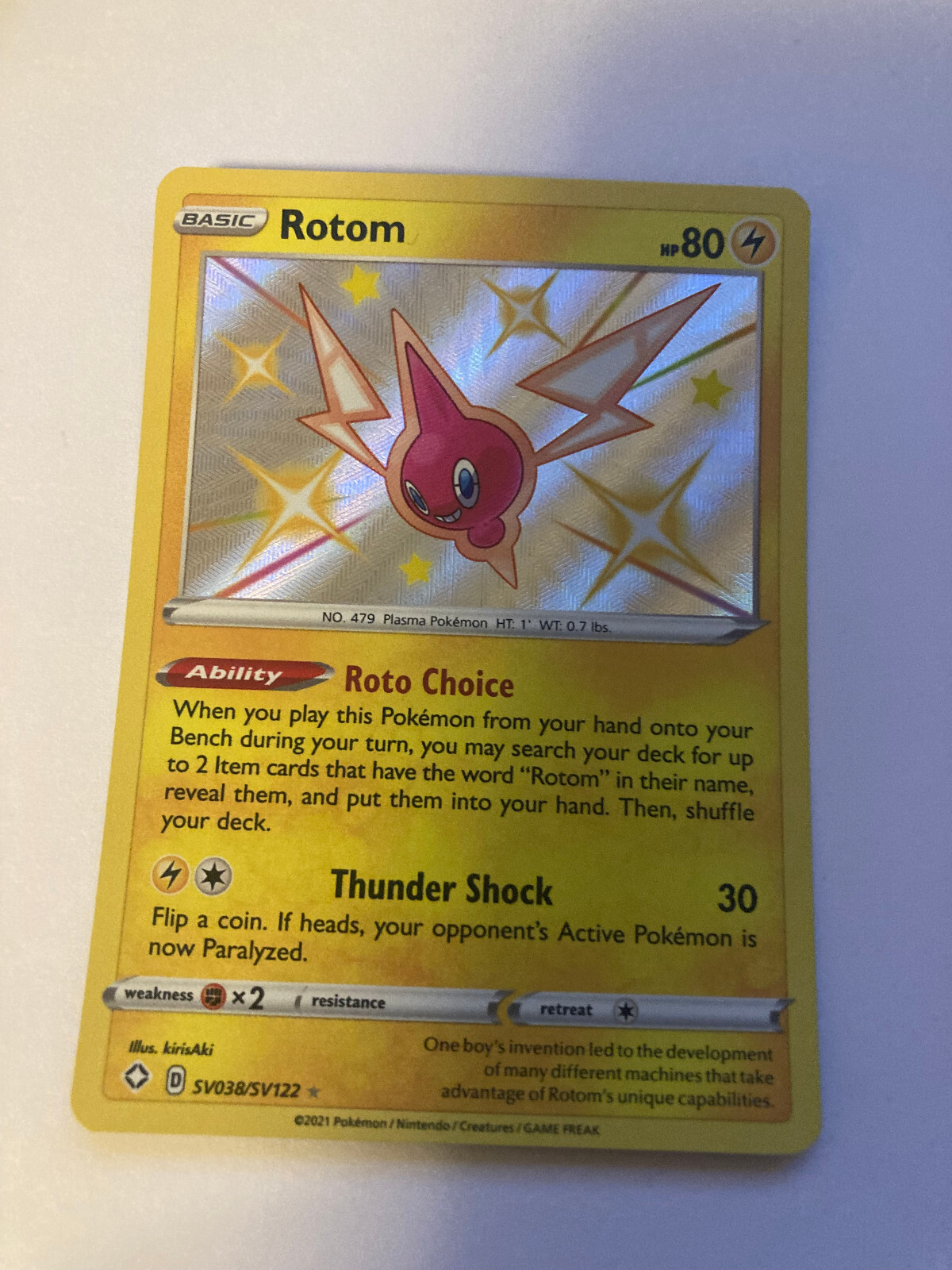 Rotom SV038/SV122 Shining Fates Baby Shiny Pokemon TCG NM/MINT