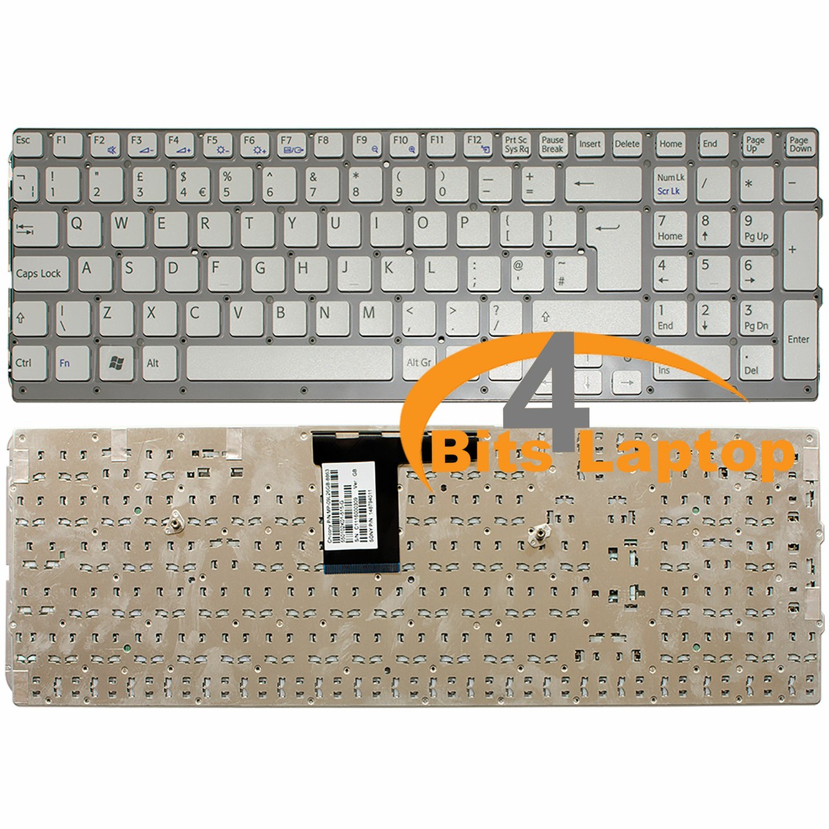 Clavier QWERTY UK Pour Sony VAIO VPC-EB - Blanc, Neuf