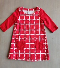 GYMBOREE Red White Striped Dress Long Sleeve Holiday SIZE 4