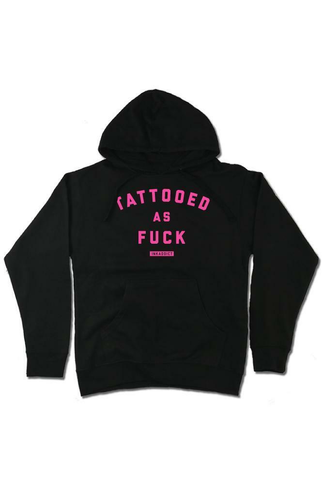 Neuf InkAddict Femmes Tatoué Af Clair Pull Capuche Noir/Rose SMALL-2XLARGE