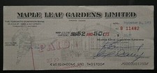 1973 Maple Leaf Gardens Donald Crump Signed Cheque Frank King Clancy Autographed
