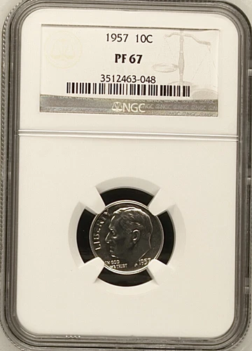 1957 10C Proof Roosevelt Ten Cent NGC PF67      3512463-048