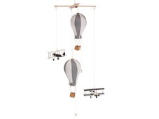 Airplane and Hot Air balloon mobile, Neutral Nursery Decor, Travel Themed Decor