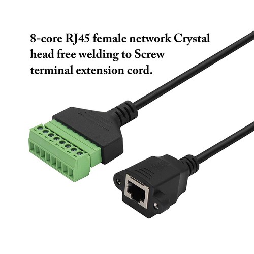 RJ45 Ethernet Female Jack to 8 Pin AV Terminal Solderless CCTV DVR Adapter Cable - Picture 5 of 12